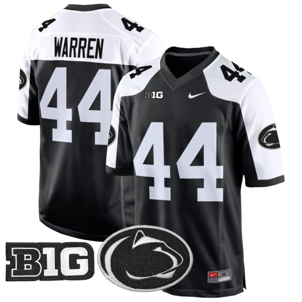Penn State Nittany Lions 2024 Game Jersey – All Stitched – Black Alternate – Tyler Warren Jersey