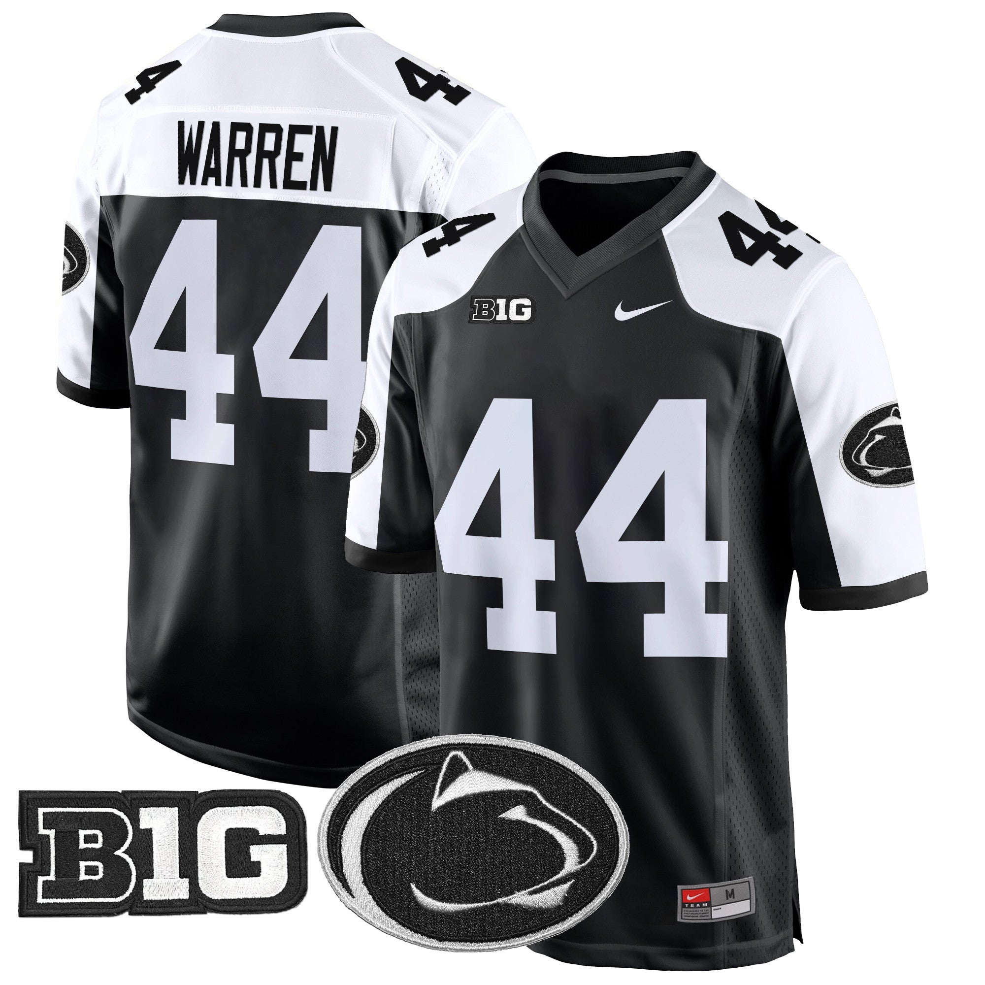 Penn State Nittany Lions 2024 Game Jersey – All Stitched – Black Alternate – Tyler Warren Jersey