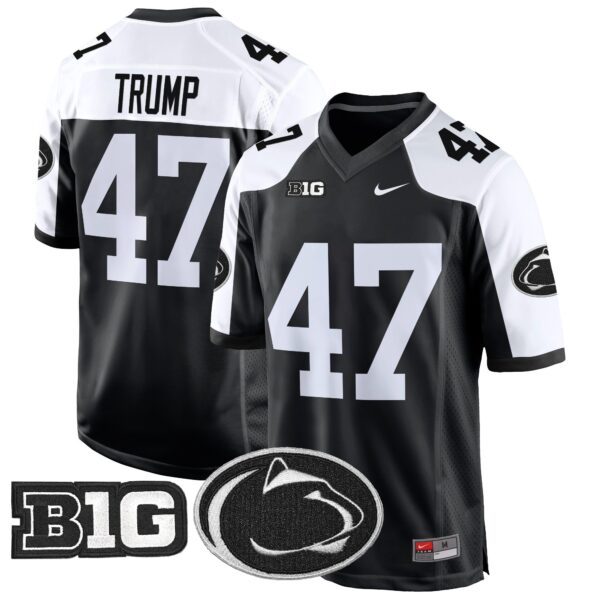 Penn State Nittany Lions 2024 Game Jersey – All Stitched – Black Alternate – Donald Trump Jersey
