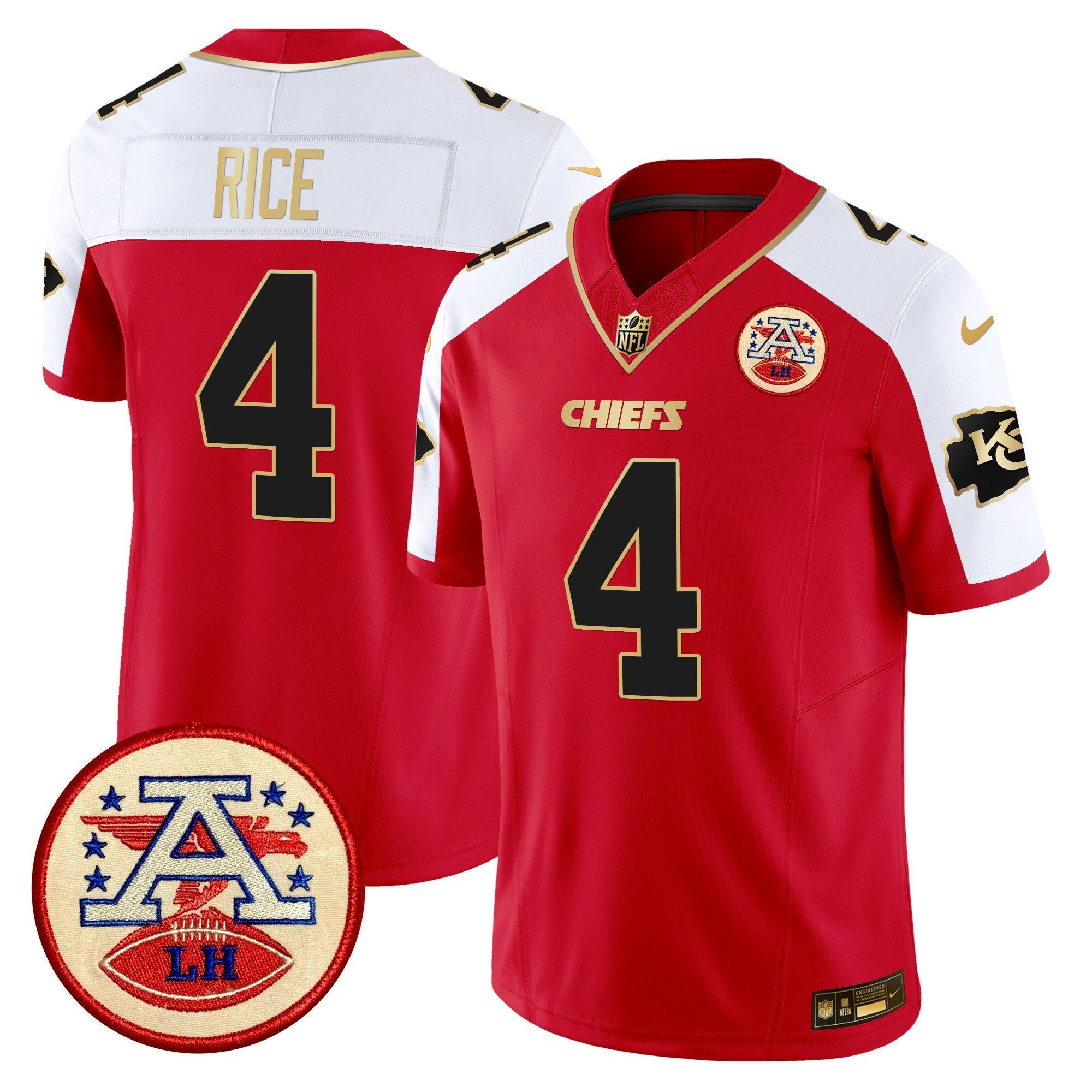 Chiefs 2024 Lamar Hunt Patch Vapor Limited Jersey – All Stitched – Red Alternate – Rashee Rice Jersey