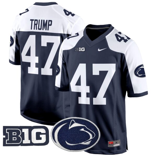 Penn State Nittany Lions 2024 Game Jersey – All Stitched – Navy Alternate – Donald Trump Jersey