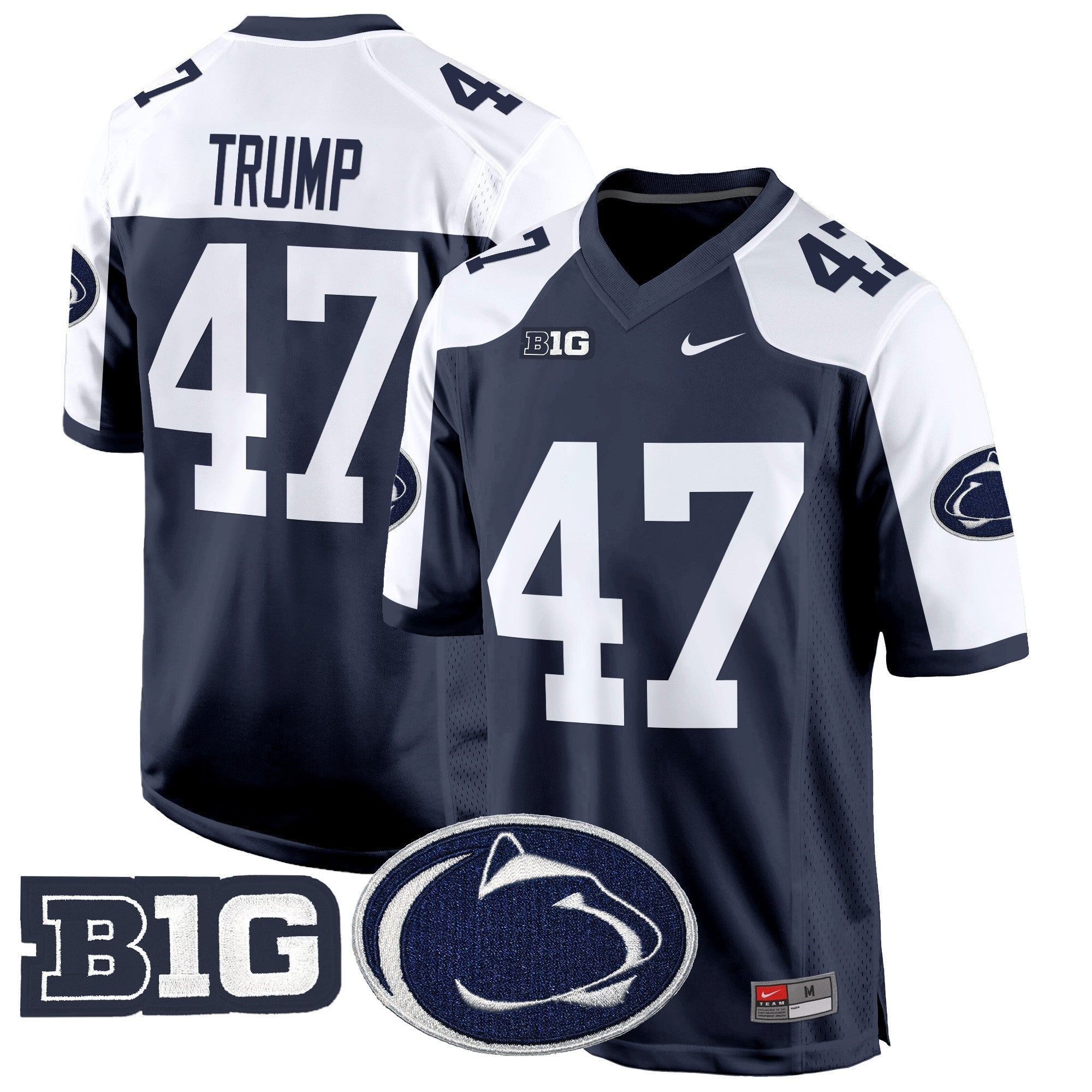 Penn State Nittany Lions 2024 Game Jersey – All Stitched – Navy Alternate – Donald Trump Jersey