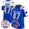 Boise State Broncos 2025 The Fiesta Bowl Patch Vapor Limited Jersey – All Stitched – Royal Alternate – Donald Trump Jersey