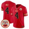 Chiefs 2024 Lamar Hunt Patch Vapor Limited Jersey – All Stitched – Black Red – Rashee Rice Jersey