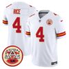 Chiefs 2024 Lamar Hunt Patch Vapor Limited Jersey – All Stitched – White – Rashee Rice Jersey