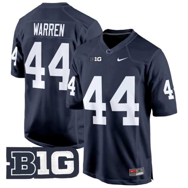 Penn State Nittany Lions 2024 Game Jersey – All Stitched – Navy – Tyler Warren Jersey