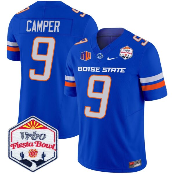 Boise State Broncos 2025 The Fiesta Bowl Patch Vapor Limited Jersey – All Stitched – Royal – Cameron Camper Jersey