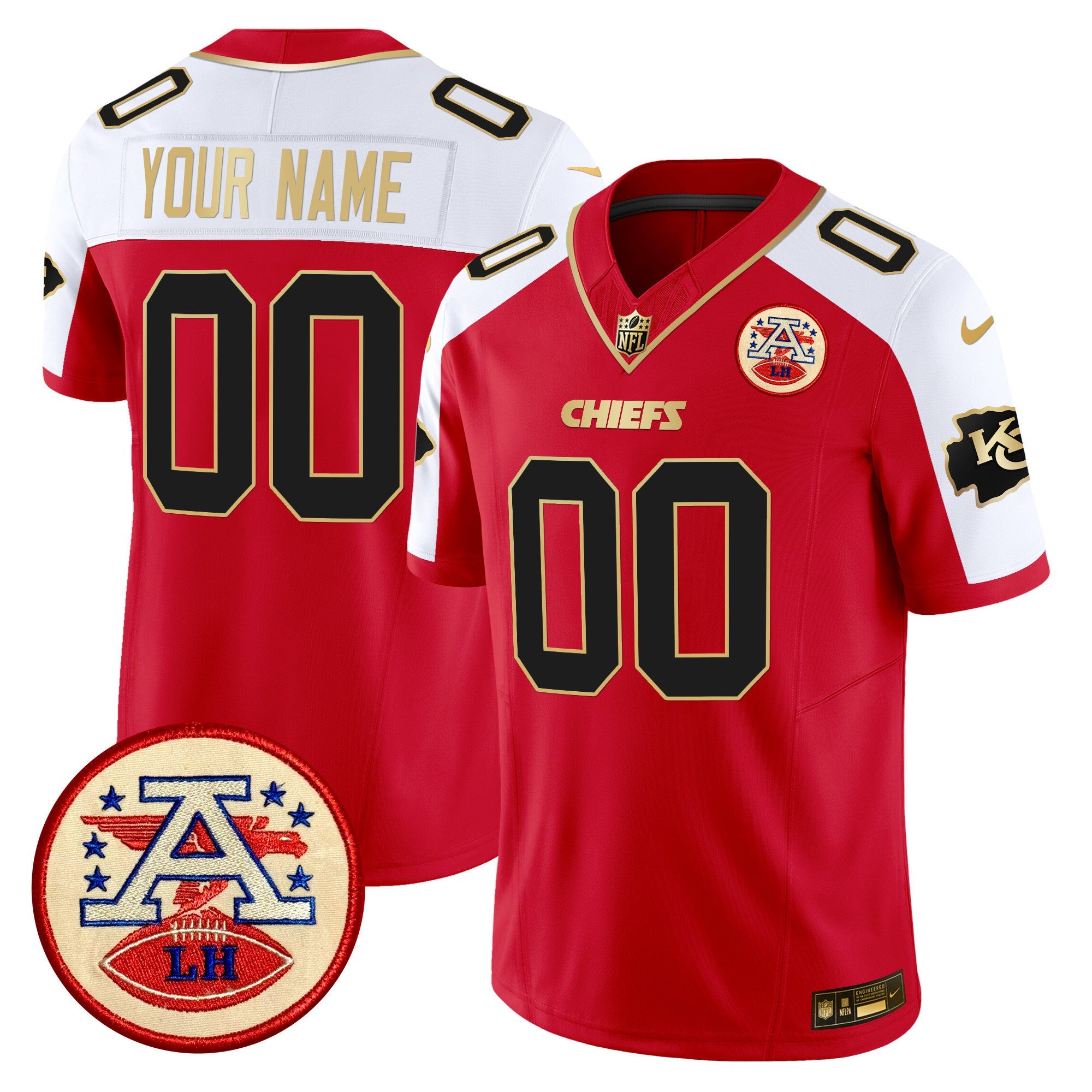 Chiefs 2024 Lamar Hunt Patch Vapor Limited Custom Jersey – All Stitched – Red Alternate Jersey