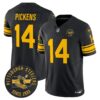 Pittsburgh Steelers Throwback 1962 Vapor Limited Jersey – Est. 1933 Patch – All Stitched – Black – George Pickens Jersey