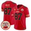 Chiefs 2024 Lamar Hunt Patch Vapor Limited Jersey – All Stitched – Black Red – Travis Kelce Jersey