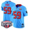 Houston Texans 2024 AFC South Division Champions Patch Vapor Limited Jersey – All Stitched – Blue – DeMeco Ryans Jersey