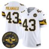 Pittsburgh Steelers Throwback 1933 Patch Vapor Limited Jersey – All Stitched – White – Troy Polamalu Jersey
