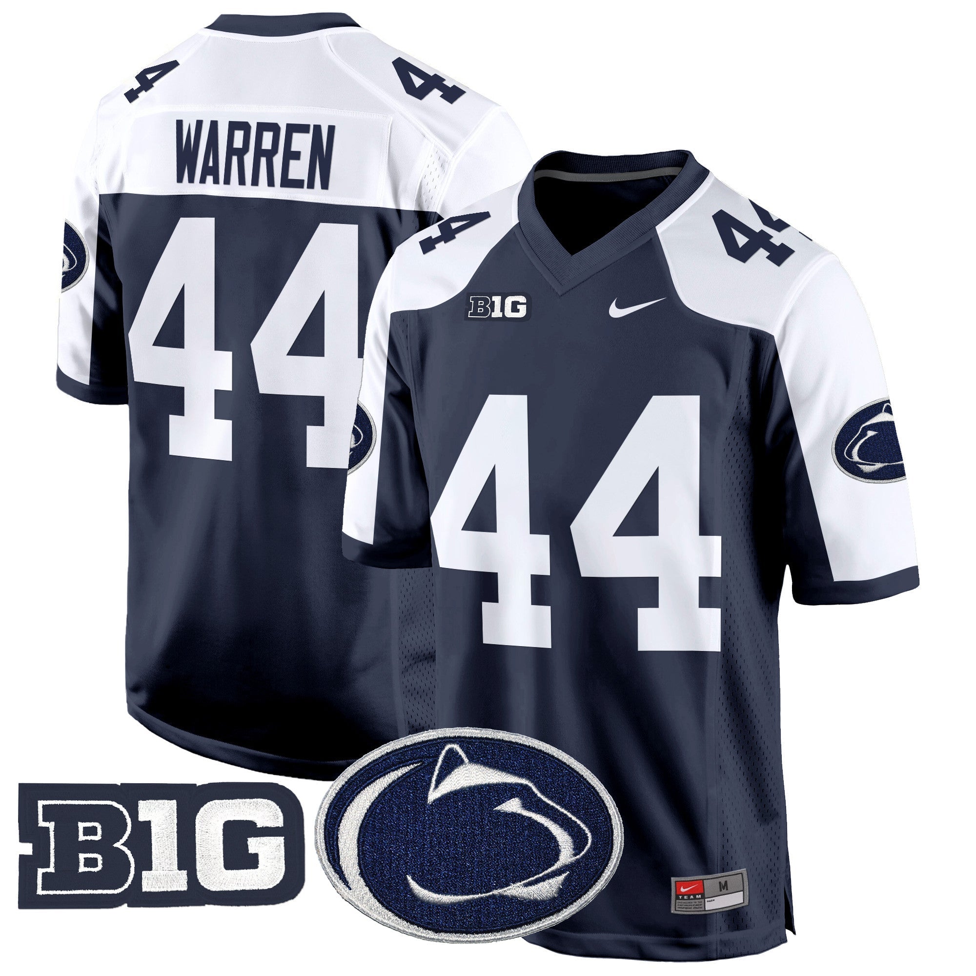 Penn State Nittany Lions 2024 Game Jersey – All Stitched – Navy Alternate – Tyler Warren Jersey