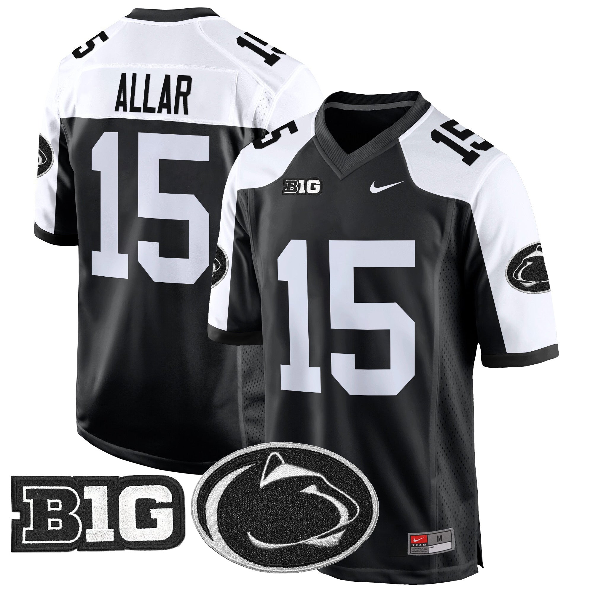 Penn State Nittany Lions 2024 Game Jersey – All Stitched – Black Alternate – Drew Allar Jersey