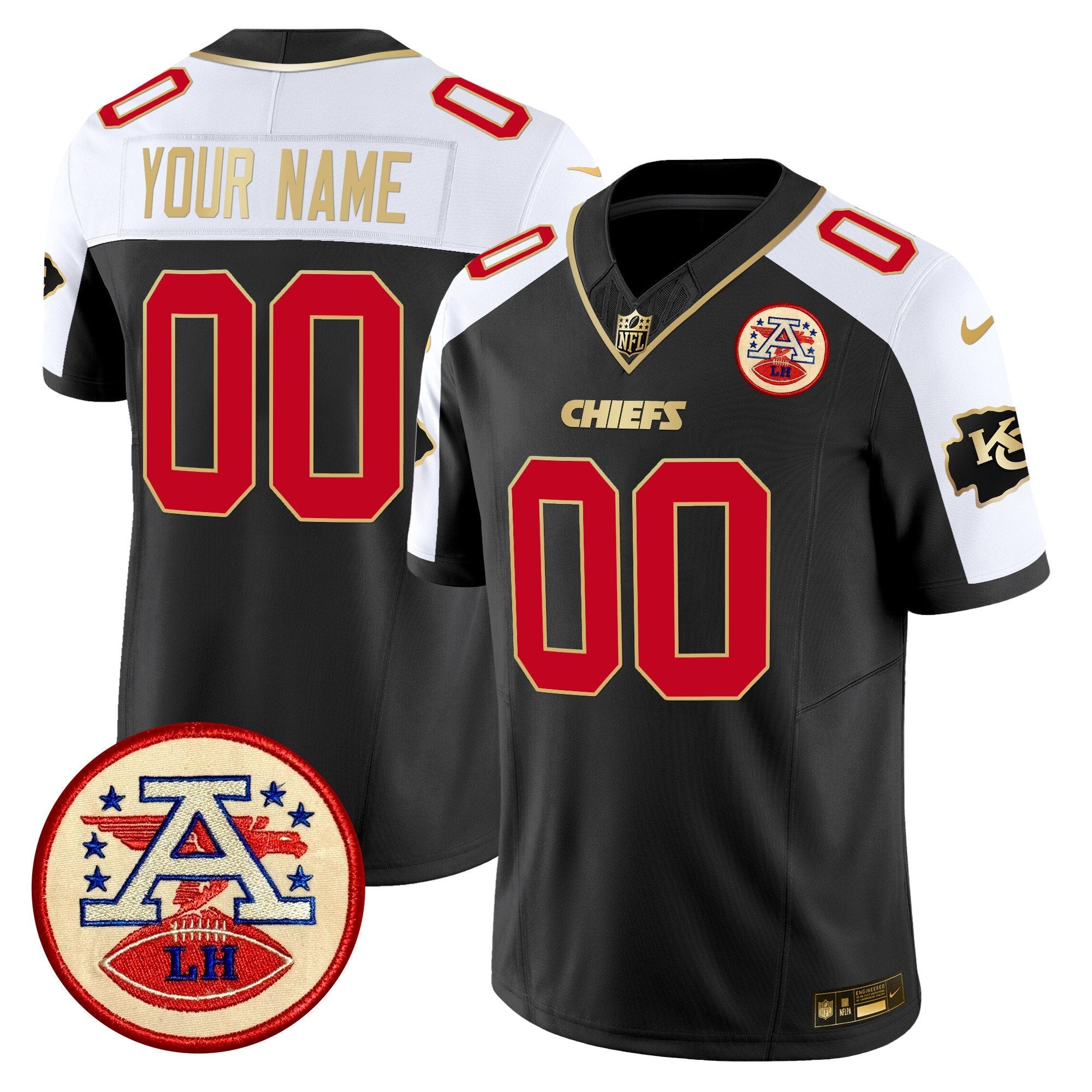 Chiefs 2024 Lamar Hunt Patch Vapor Limited Custom Jersey – All Stitched – Black Alternate Jersey