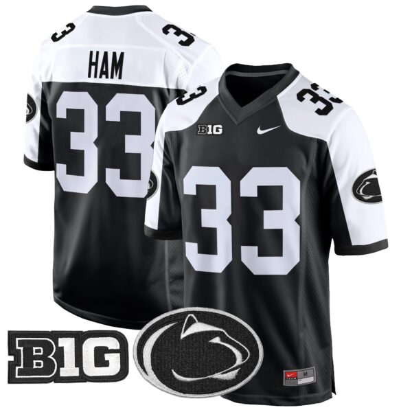 Penn State Nittany Lions 2024 Game Jersey – All Stitched – Black Alternate – Jack Ham Jersey