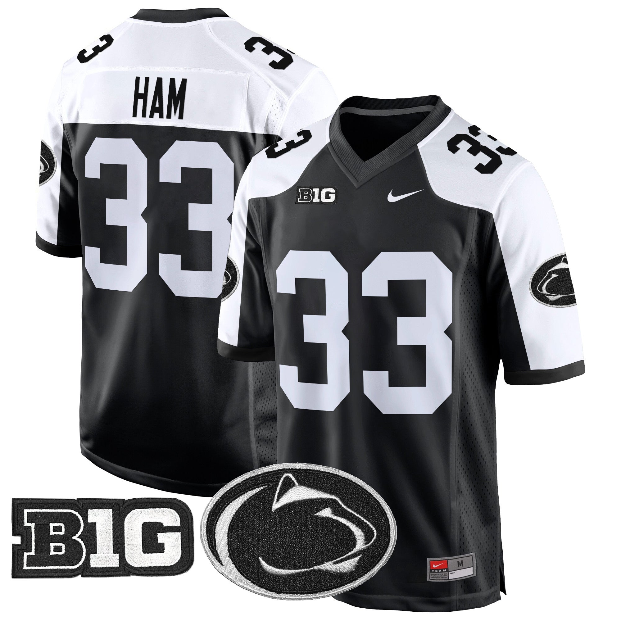 Penn State Nittany Lions 2024 Game Jersey – All Stitched – Black Alternate – Jack Ham Jersey