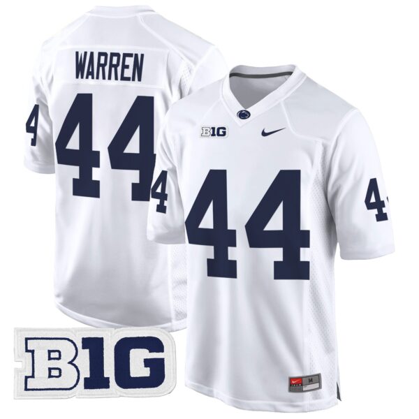 Penn State Nittany Lions 2024 Game Jersey – All Stitched – White – Tyler Warren Jersey