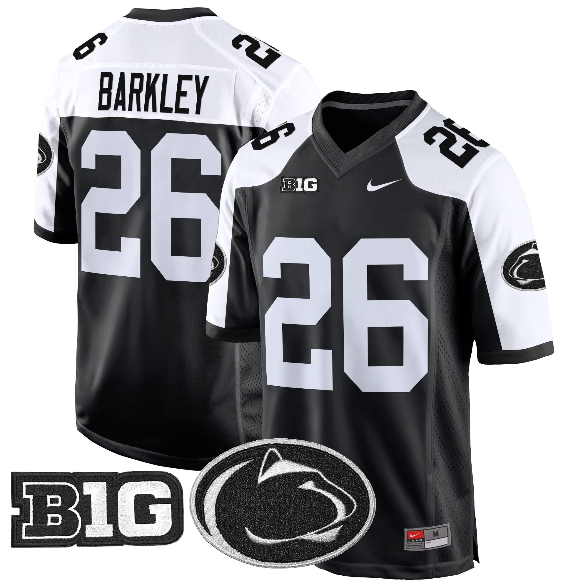 Penn State Nittany Lions 2024 Game Jersey – All Stitched – Black Alternate – Saquon Barkley Jersey