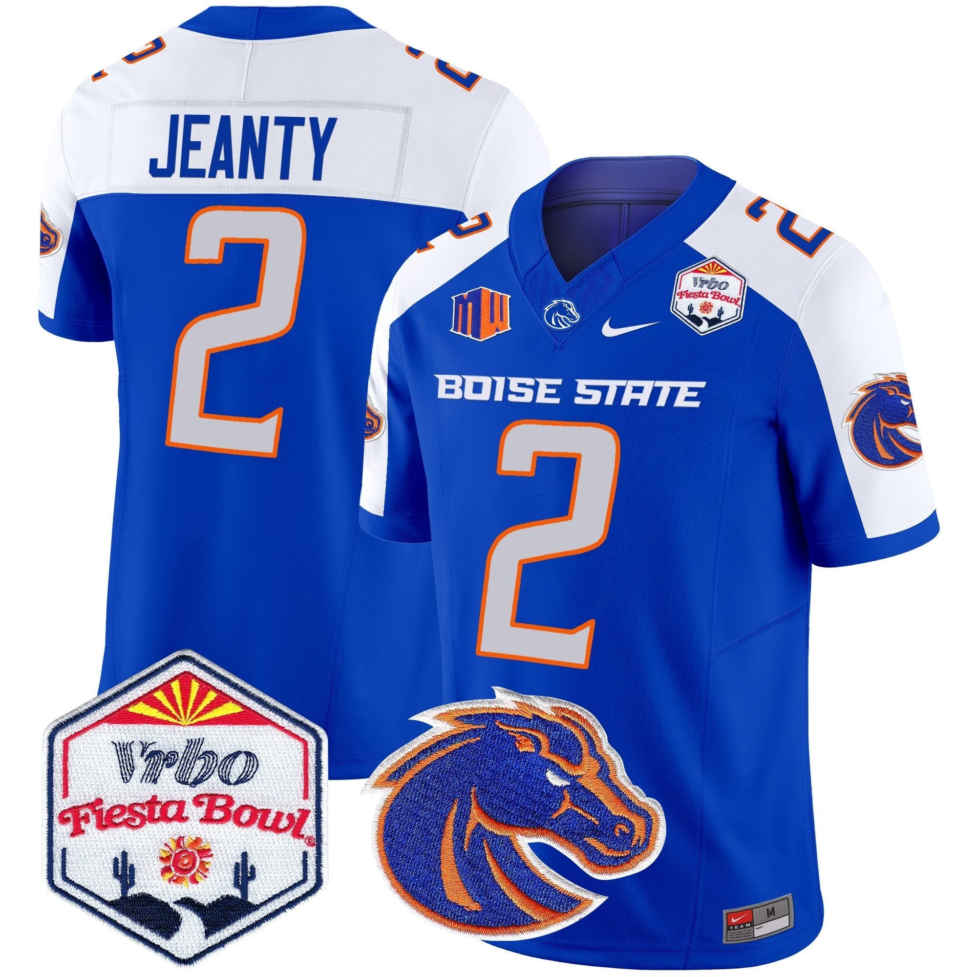 Boise State Broncos 2025 The Fiesta Bowl Patch Vapor Limited Jersey – All Stitched – Royal Alternate – Ashton Jeanty Jersey