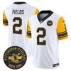 Pittsburgh Steelers Throwback 1962 Vapor Limited Jersey – Est. 1933 Patch – All Stitched – White – Justin Fields Jersey