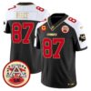 Chiefs 2024 Lamar Hunt Patch Vapor Limited Jersey – All Stitched – Black Alternate – Travis Kelce Jersey