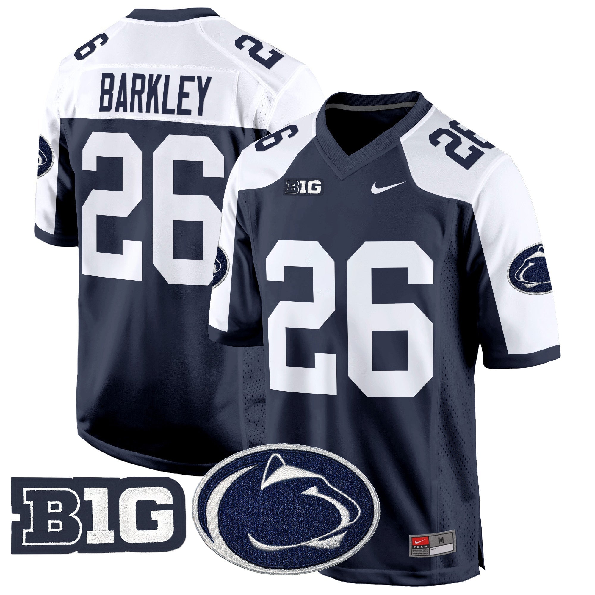 Penn State Nittany Lions 2024 Game Jersey – All Stitched – Navy Alternate – Saquon Barkley Jersey