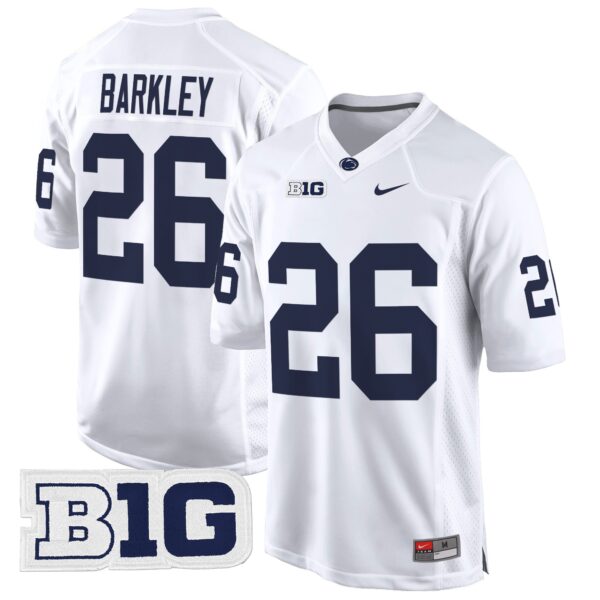 Penn State Nittany Lions 2024 Game Jersey – All Stitched – White – Saquon Barkley Jersey