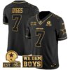 Cowboys Est. 1960 & We Dem Boyz Patch Gold Vapor Limited Jersey – All Stitched – Black Gold – Trevon Diggs Jersey