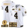 Cowboys Est. 1960 & We Dem Boyz Patch Gold Vapor Limited Jersey – All Stitched – White Gold – Dak Prescott Jersey