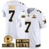 Cowboys Est. 1960 & We Dem Boyz Patch Gold Vapor Limited Jersey – All Stitched – White Gold – Trevon Diggs Jersey
