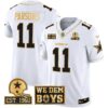 Cowboys Est. 1960 & We Dem Boyz Patch Gold Vapor Limited Jersey – All Stitched – White Gold – Micah Parsons Jersey