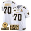 Cowboys Est. 1960 & We Dem Boyz Patch Gold Vapor Limited Jersey – All Stitched – White Gold – Zack Martin Jersey