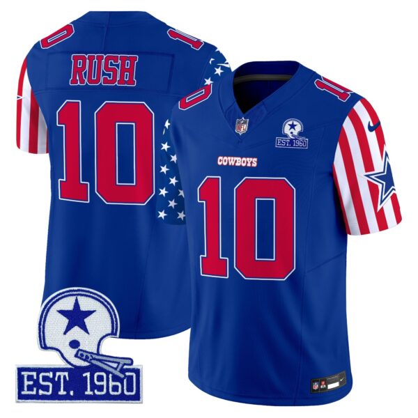 Cowboys American Style Vapor Limited Jersey – All Stitched – Royal – Cooper Rush Jersey