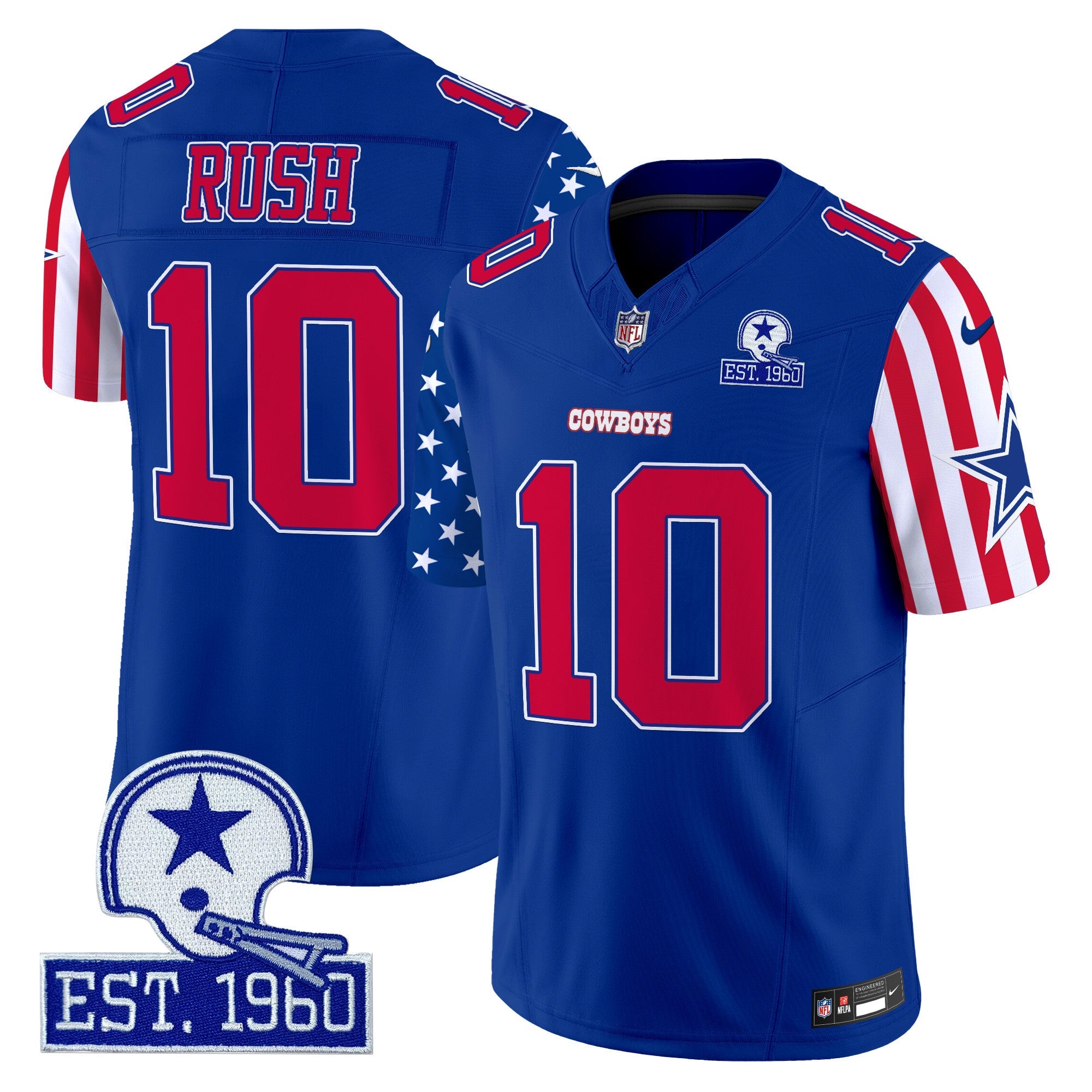 Cowboys American Style Vapor Limited Jersey – All Stitched – Royal – Cooper Rush Jersey
