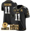 Cowboys Est. 1960 & We Dem Boyz Patch Gold Vapor Limited Jersey – All Stitched – Black Limited – Micah Parsons Jersey