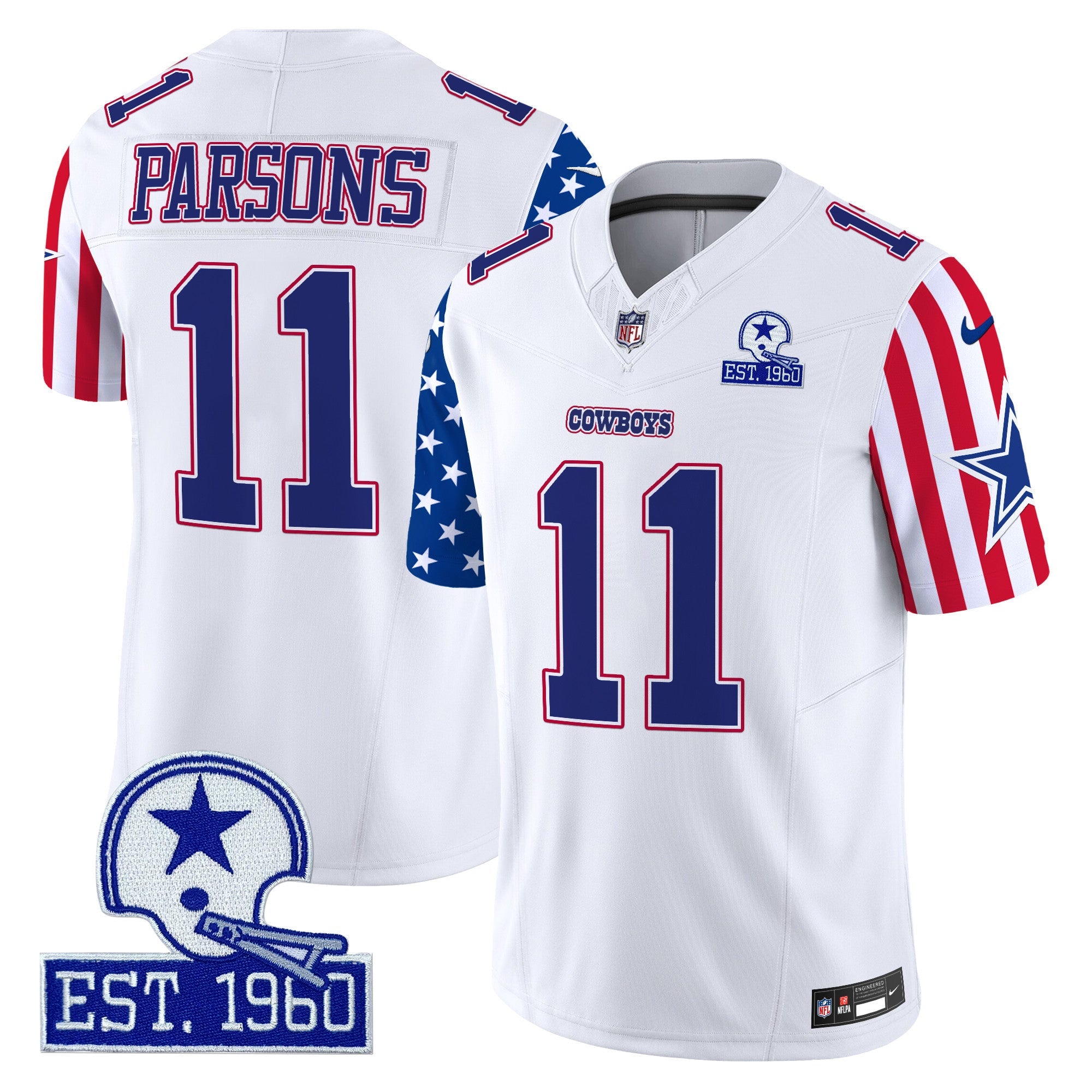 Cowboys American Style Vapor Limited Jersey – All Stitched – White – Micah Parsons Jersey