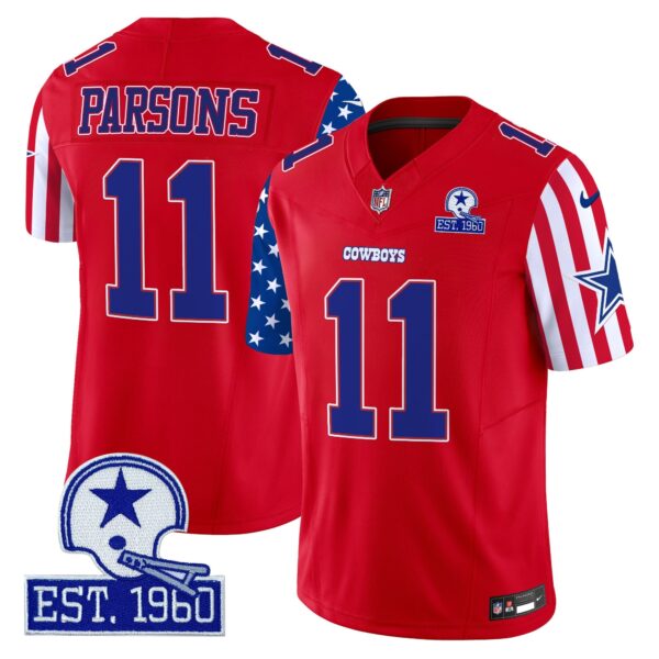 Cowboys American Style Vapor Limited Jersey – All Stitched – Red – Micah Parsons Jersey