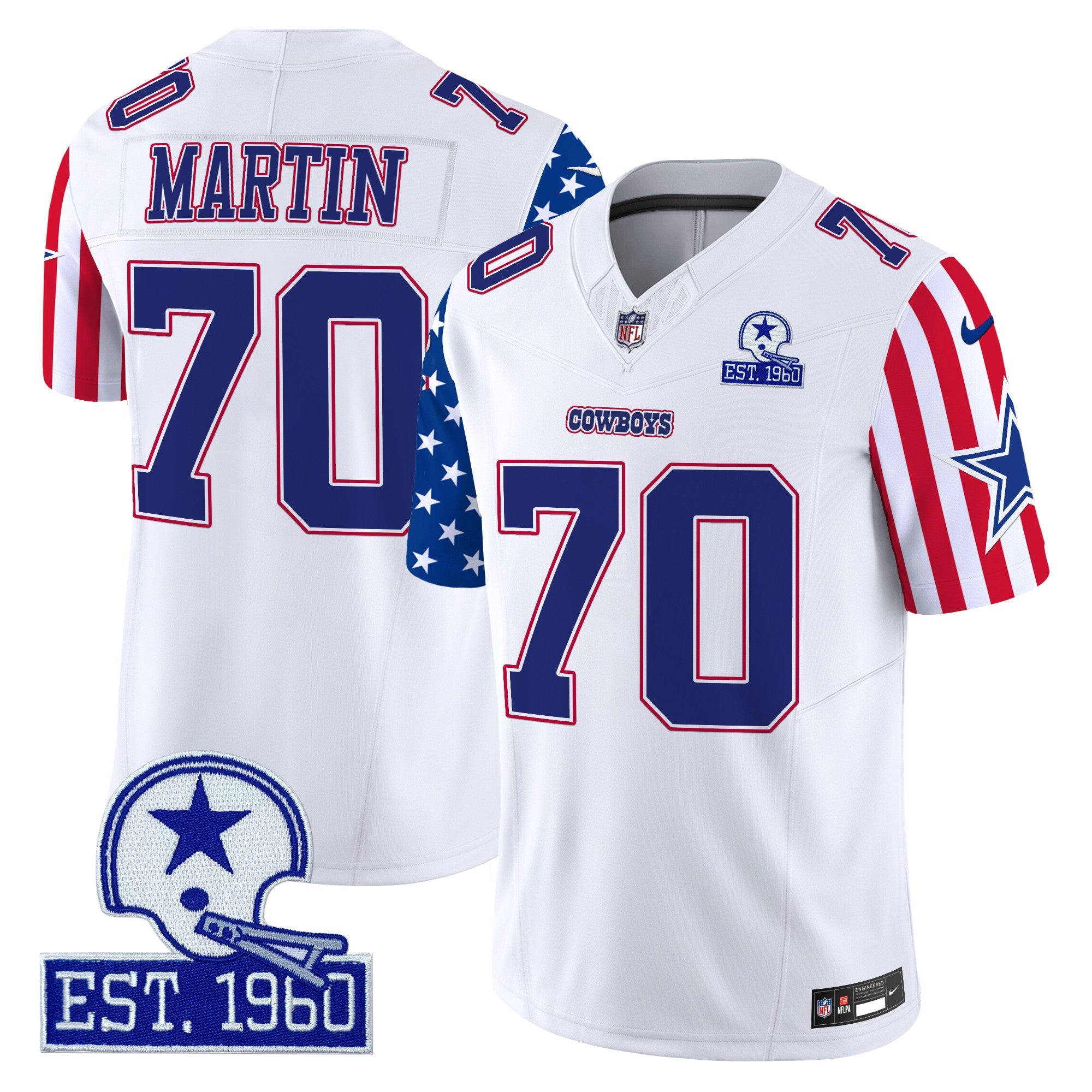 Cowboys American Style Vapor Limited Jersey – All Stitched – White – Zack Martin Jersey