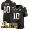 Cowboys Est. 1960 & We Dem Boyz Patch Gold Vapor Limited Jersey – All Stitched – Black Limited – Cooper Rush Jersey