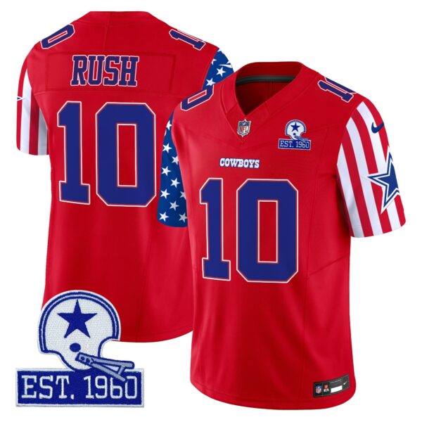 Cowboys American Style Vapor Limited Jersey – All Stitched – Red – Cooper Rush Jersey