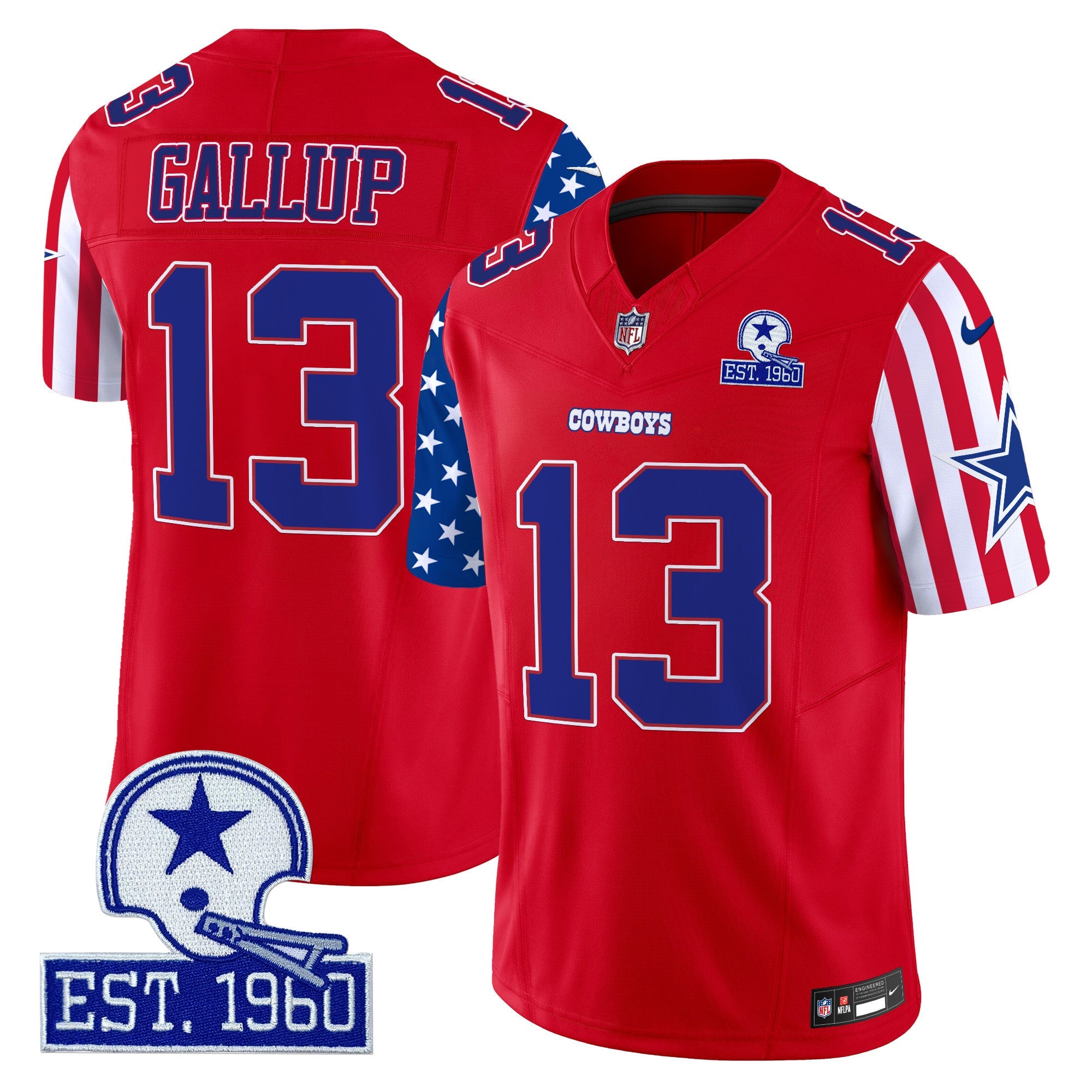 Cowboys American Style Vapor Limited Jersey – All Stitched – Red – Michael Gallup Jersey