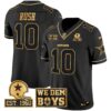 Cowboys Est. 1960 & We Dem Boyz Patch Gold Vapor Limited Jersey – All Stitched – Black Gold – Cooper Rush Jersey