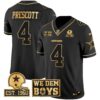 Cowboys Est. 1960 & We Dem Boyz Patch Gold Vapor Limited Jersey – All Stitched – Black Gold – Dak Prescott Jersey