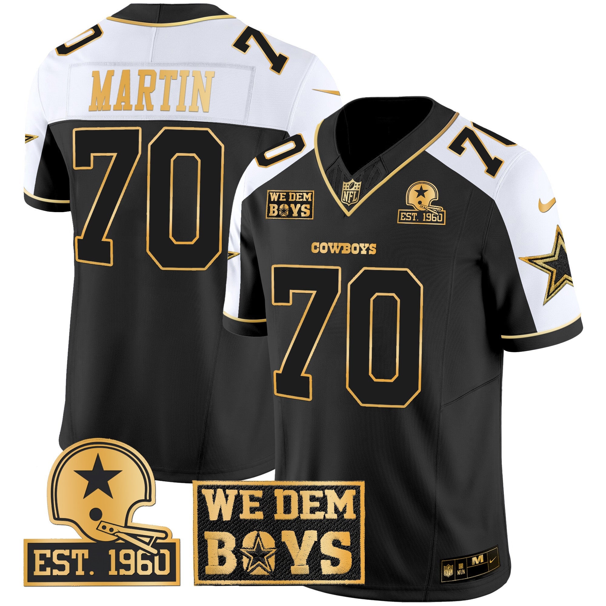Cowboys Est. 1960 & We Dem Boyz Patch Gold Vapor Limited Jersey – All Stitched – Alternate – Zack Martin Jersey