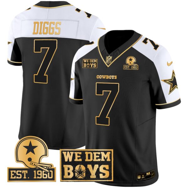 Cowboys Est. 1960 & We Dem Boyz Patch Gold Vapor Limited Jersey – All Stitched – Alternate – Trevon Diggs Jersey