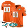 Custom Dolphins 1965-2024 – The Dolphins Jersey – All Stitched – Orange Jersey