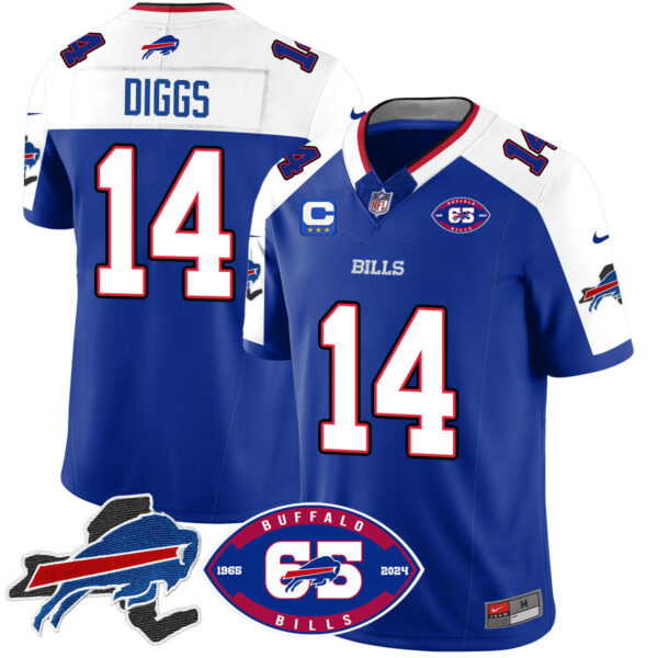 Bills 1959 – 2024 – The Bills Jersey – All Stitched – Stefon Diggs – 14 – Royal Alternate Jersey