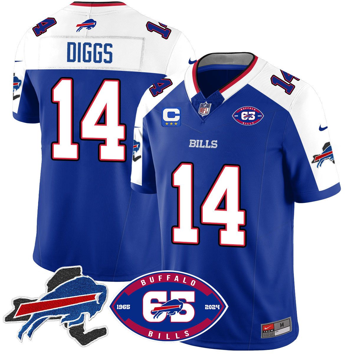 Bills 1959 – 2024 – The Bills Jersey – All Stitched – Stefon Diggs – 14 – Royal Alternate Jersey