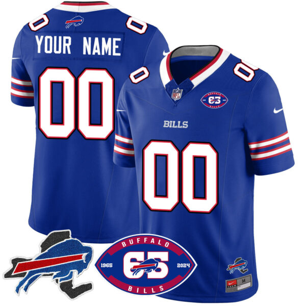 Custom Bills 1959 – 2024 – The Bills Jersey – All Stitched – Royal Jersey